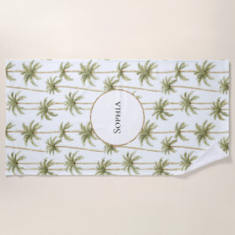 Tropisch groene witte palmbomen strandlaken