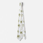 Tropisch groene witte palmbomen stropdas (Voorkant)