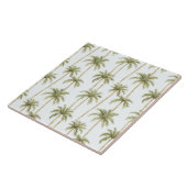 Tropisch groene witte palmbomen tegeltje (Zijkant)