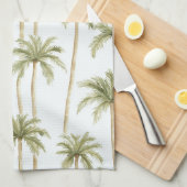 Tropisch groene witte palmbomen theedoek (Quarter Fold)