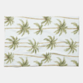 Tropisch groene witte palmbomen theedoek (Horizontaal)
