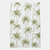 Tropisch groene witte palmbomen theedoek (Verticaal)