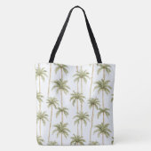 Tropisch groene witte palmbomen tote bag (Achterkant)