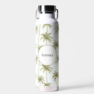 Tropisch groene witte palmbomen waterfles