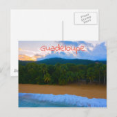 Tropisch Guadeloupe Ocean Palm Beach Sunset Briefkaart (Voorkant / Achterkant)
