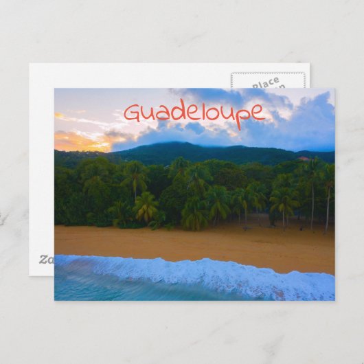 Tropisch Guadeloupe Ocean Palm Beach Sunset Briefkaart (Voorkant / Achterkant)