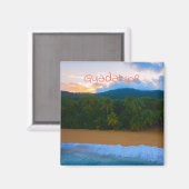 Tropisch Guadeloupe Ocean Palm Beach Sunset Magneet (Voorkant / Achterkant)