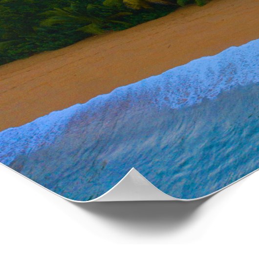 Tropisch Guadeloupe Ocean Palm Beach Sunset Poster (Hoek)