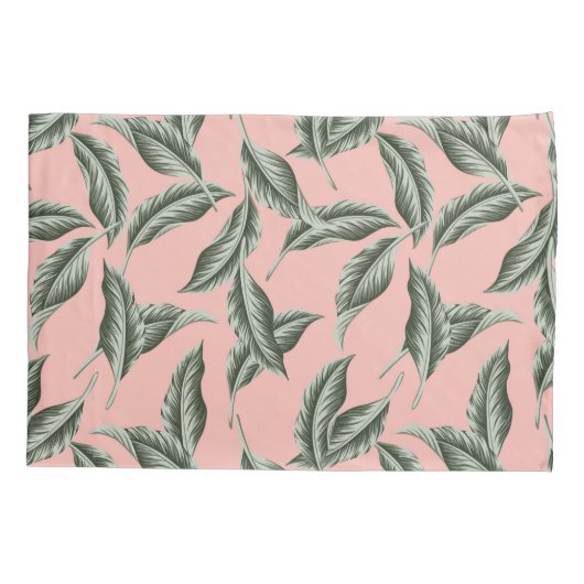 Tropisch gulden loofpatroon kussensloop (Achterkant)