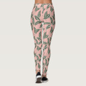 Tropisch gulden loofpatroon leggings (Achterkant)