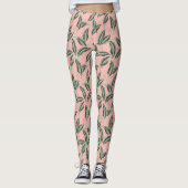 Tropisch gulden loofpatroon leggings (Voorkant)