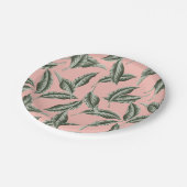 Tropisch gulden loofpatroon papieren bordje (Gekanteld)