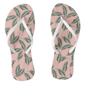 Tropisch gulden loofpatroon teenslippers (Voetbed)