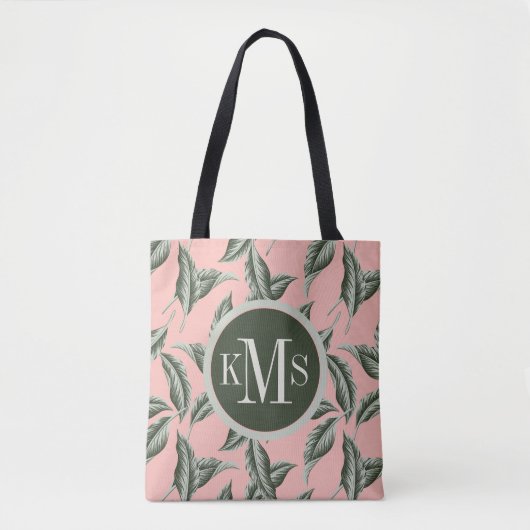 Tropisch gulden loofpatroon tote bag (Voorkant)
