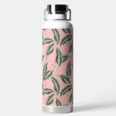 Tropisch gulden loofpatroon waterfles (Achterkant)