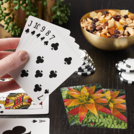 Tropisch Guzmania Plant Bloemen Pokerkaarten
