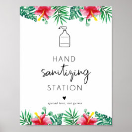 Tropisch Handdesinfectie Station Poster