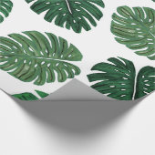 Tropisch handgeschilderd Plant van Zwitserse kaas Cadeaupapier (Hoek)