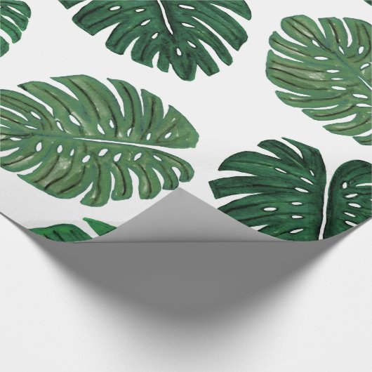 Tropisch handgeschilderd Plant van Zwitserse kaas  Cadeaupapier (Hoek)