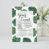 Tropisch handgeschilderd Plant van Zwitserse kaas  Kaart (Staand voorkant)