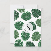 Tropisch handgeschilderd Plant van Zwitserse kaas  Kaart (Achterkant)