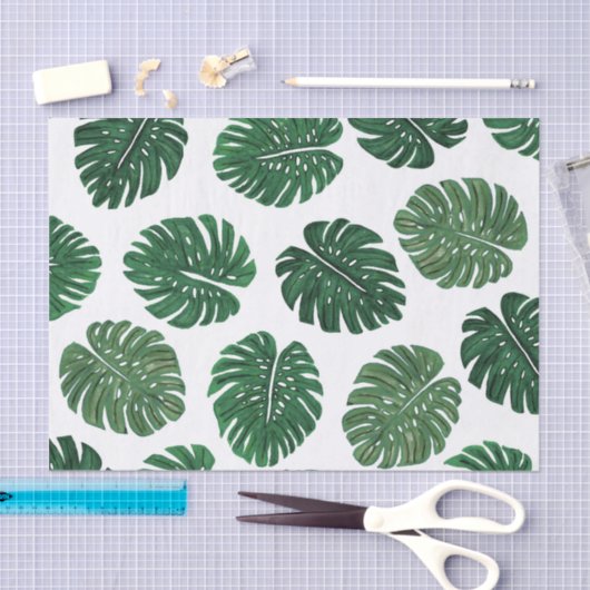 Tropisch handgeschilderd Plant van Zwitserse kaas  Tissuepapier (Craft)