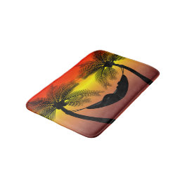 Tropisch Hangmat Eiland Zonsondergang Bad Decor Badmat