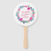 Tropisch Happy Moederdag Floral Lijst Hand Fan Handwaaier (Voorkant)