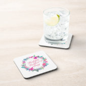 Tropisch Happy Moederdag Floral Lijst Onderzetter (Rechterzijde)