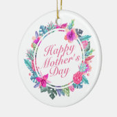Tropisch Happy Moederdag Floral Lijst Ornament (Links)