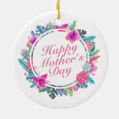 Tropisch Happy Moederdag Floral Lijst Ornament (Achterkant)