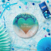 Tropisch hart Blauwe Grunge Beach Papieren Bordje (Feest)