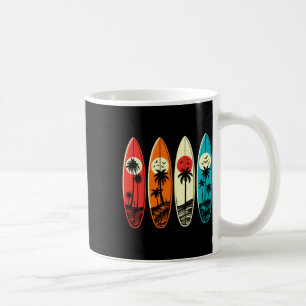 Tropisch Hawaï Palm Surfen Strand Surfplank Retro Koffiemok