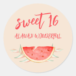 Tropisch Hawaïaans 16e verjaardagsfeest Ronde Sticker