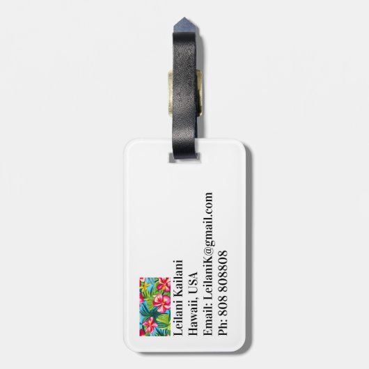 Tropisch Hawaïaans Bagagelabel (Achterkant verticaal)