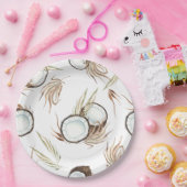 Tropisch Hawaïaans Bloemen & Kokosnoot feest Papieren Bordje (Feest)