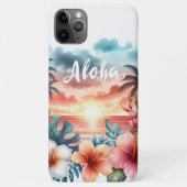 Tropisch Hawaiaans bloemendesign met strandgezicht Case-Mate iPhone Case (Achterkant)