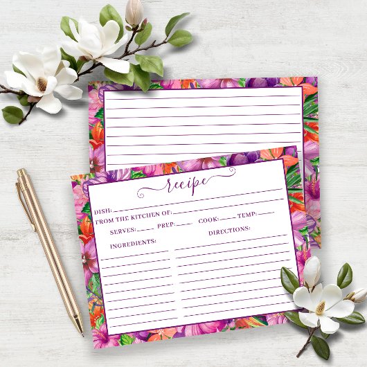 Tropisch Hawaïaans bloemenpatroonrecept Kaart