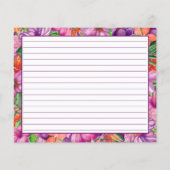 Tropisch Hawaïaans bloemenpatroonrecept Kaart (Achterkant)