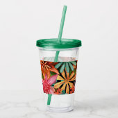 tropisch/Hawaïaans/bloemig/bloem Acryl Drinkbeker (Achterkant)
