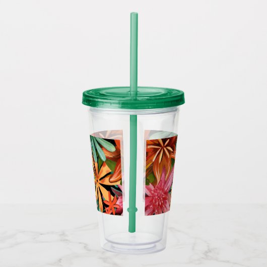 tropisch/Hawaïaans/bloemig/bloem Acryl Drinkbeker (Rechts)