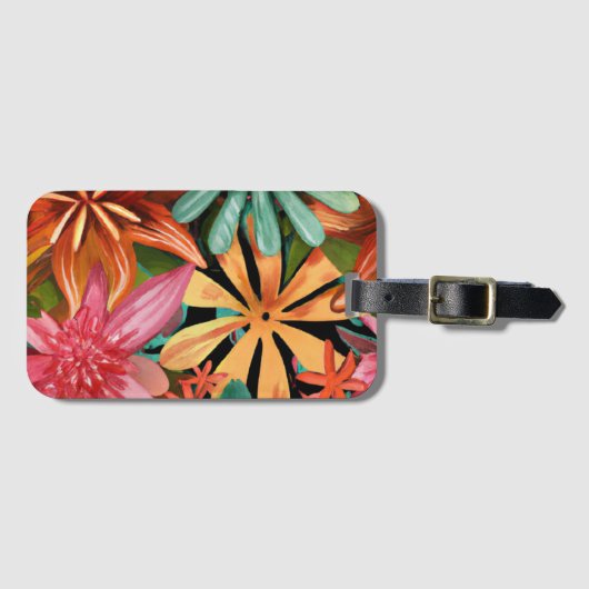 tropisch/Hawaïaans/bloemig/bloem Bagagelabel (Voorkant (horizontaal))