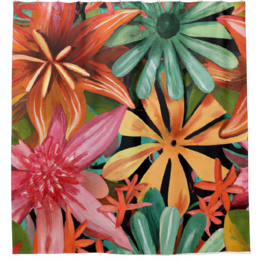 tropisch/Hawaïaans/bloemig/bloem Douchegordijn (Voorkant)