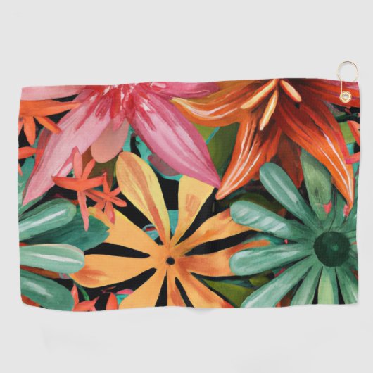 tropisch/Hawaïaans/bloemig/bloem Golfhanddoek (Horizontaal)