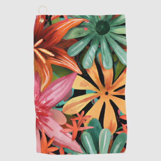 tropisch/Hawaïaans/bloemig/bloem Golfhanddoek (Voorkant)