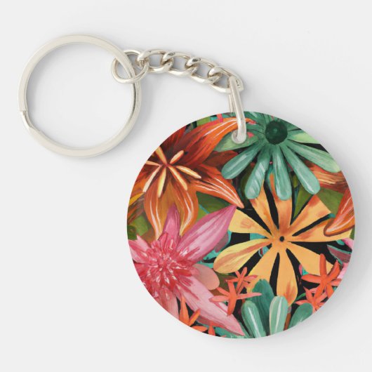tropisch/Hawaiaans/bloemig/bloem Sleutelhanger (Voorkant)