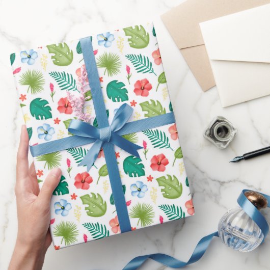 Tropisch Hawaiaans bloemmotief Cadeaupapier (Geschenken)