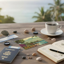 Tropisch Hawaïaans eiland, Maui vintage reizen