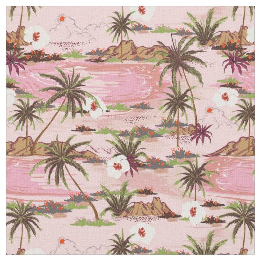 , tropisch, Hawaïaans geïnspireerd roze Stof (Close Up)