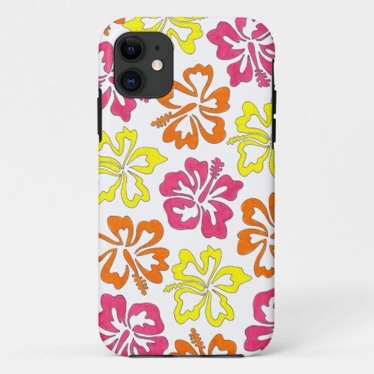 Tropisch Hawaïaans Hibiscus Bloem Roze Geel Case-Mate iPhone Case (Achterkant)